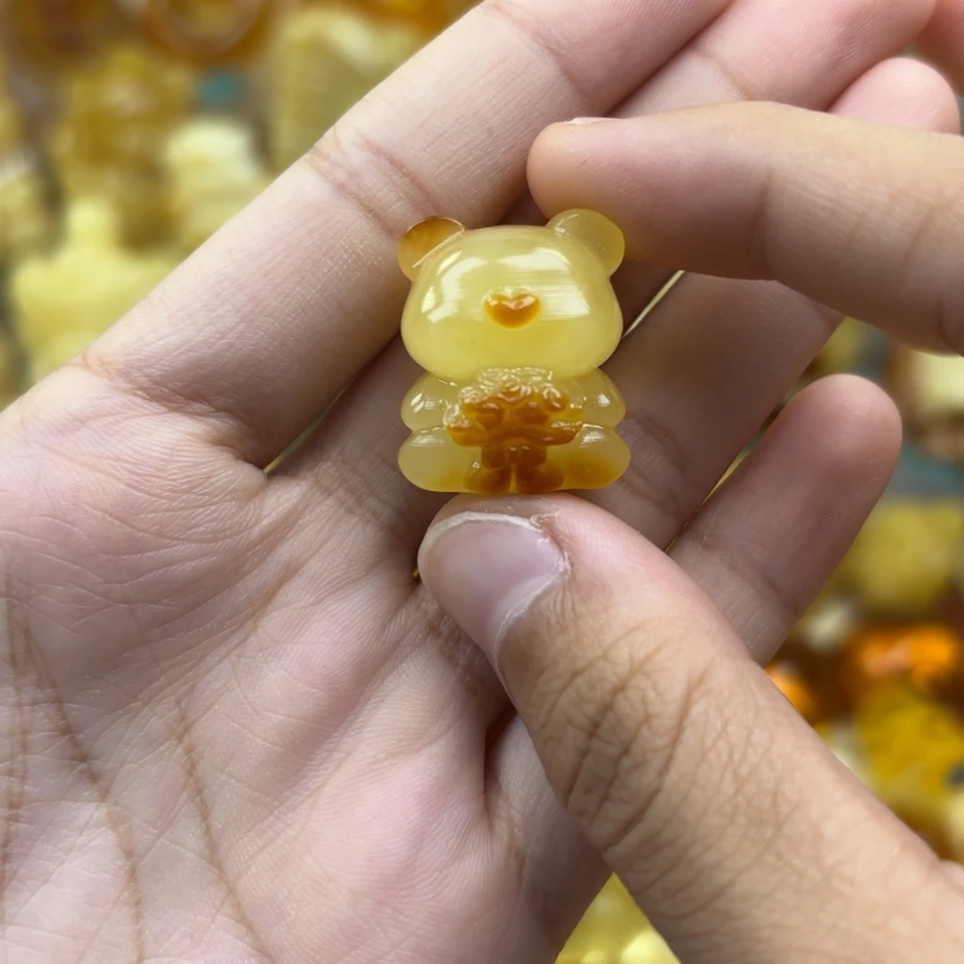 未镶嵌蜜蜡裸石蜜蜡吊坠打孔不退不换