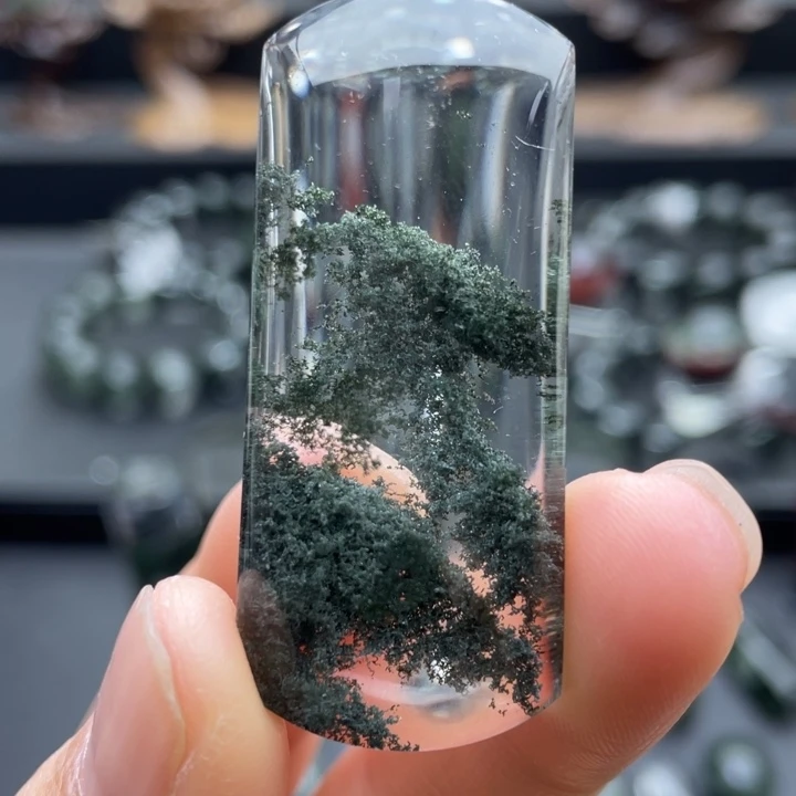 水晶未镶嵌颈饰绿幽灵聚宝盆吊坠