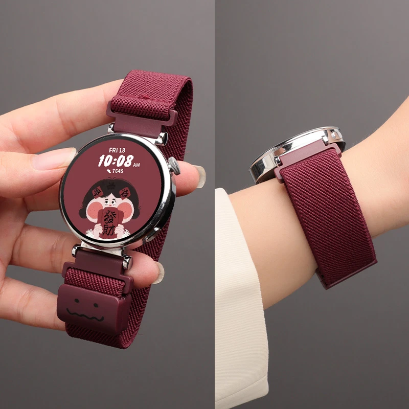 适用华为gt6手表表带gt5/5pro/gt4涂鸦编织磁吸腕带watch4/gt3gt2
