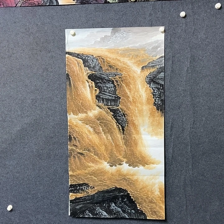国画四尺精品黄河一副