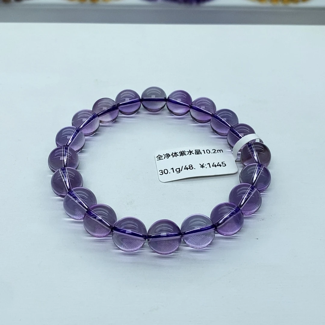 水晶手链未镶嵌天然紫水晶10mm