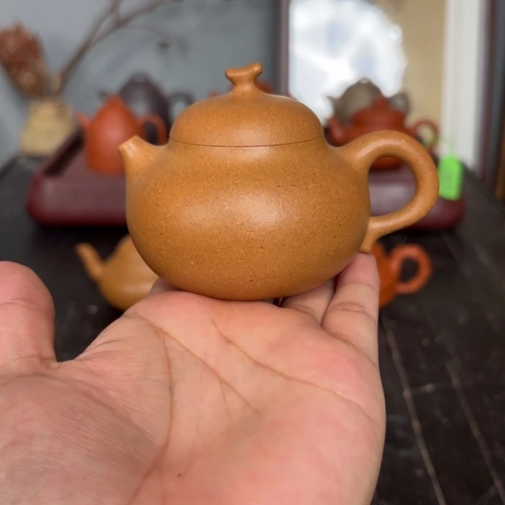 紫砂茶壶茄瓜150毫升黄金段