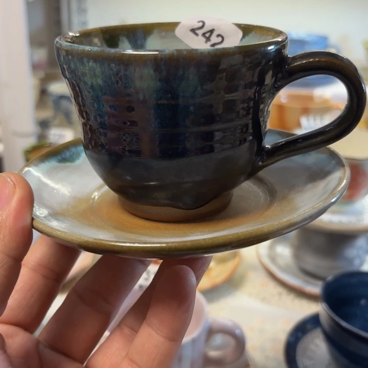 瓷片蓝日本进口咖啡杯