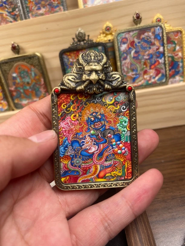 纯手绘唐卡黑财唐卡