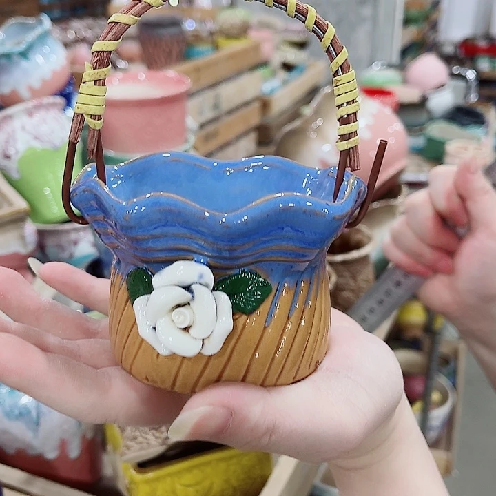 有孔，凑10元包邮陶瓷花盆发货！