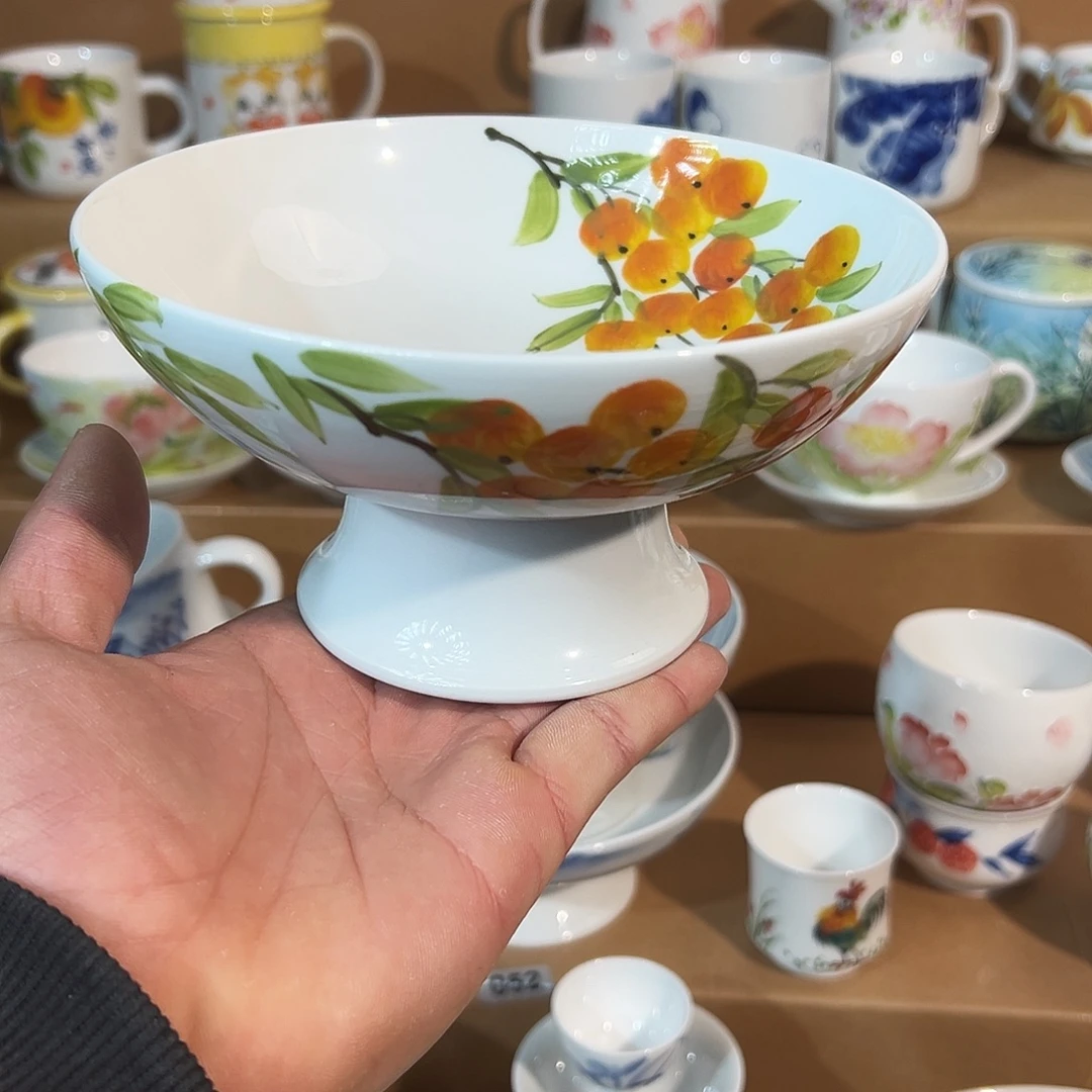 陶瓷景德镇手工手绘陶瓷6.5寸果盘
