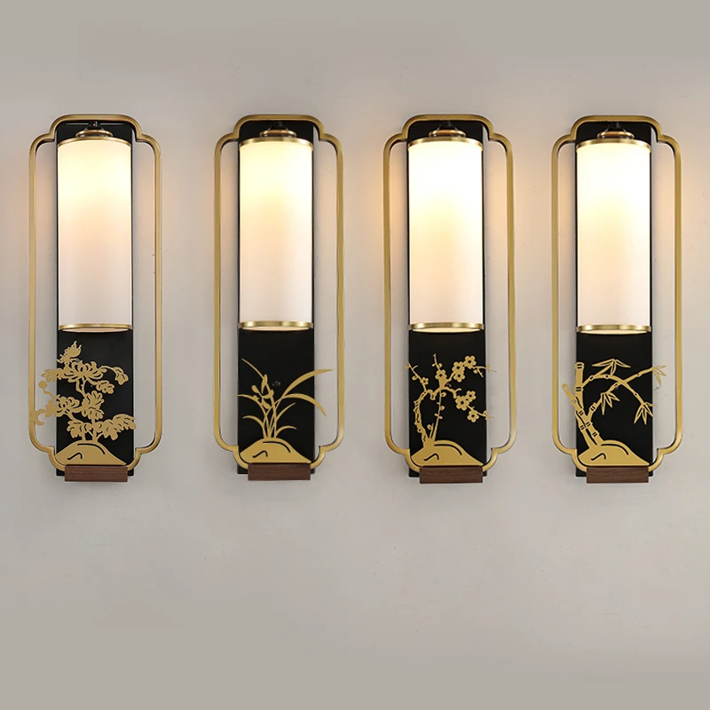 新中式壁灯客厅灯卧室床头灯禅意中国风简约创意个性走廊过道壁灯
