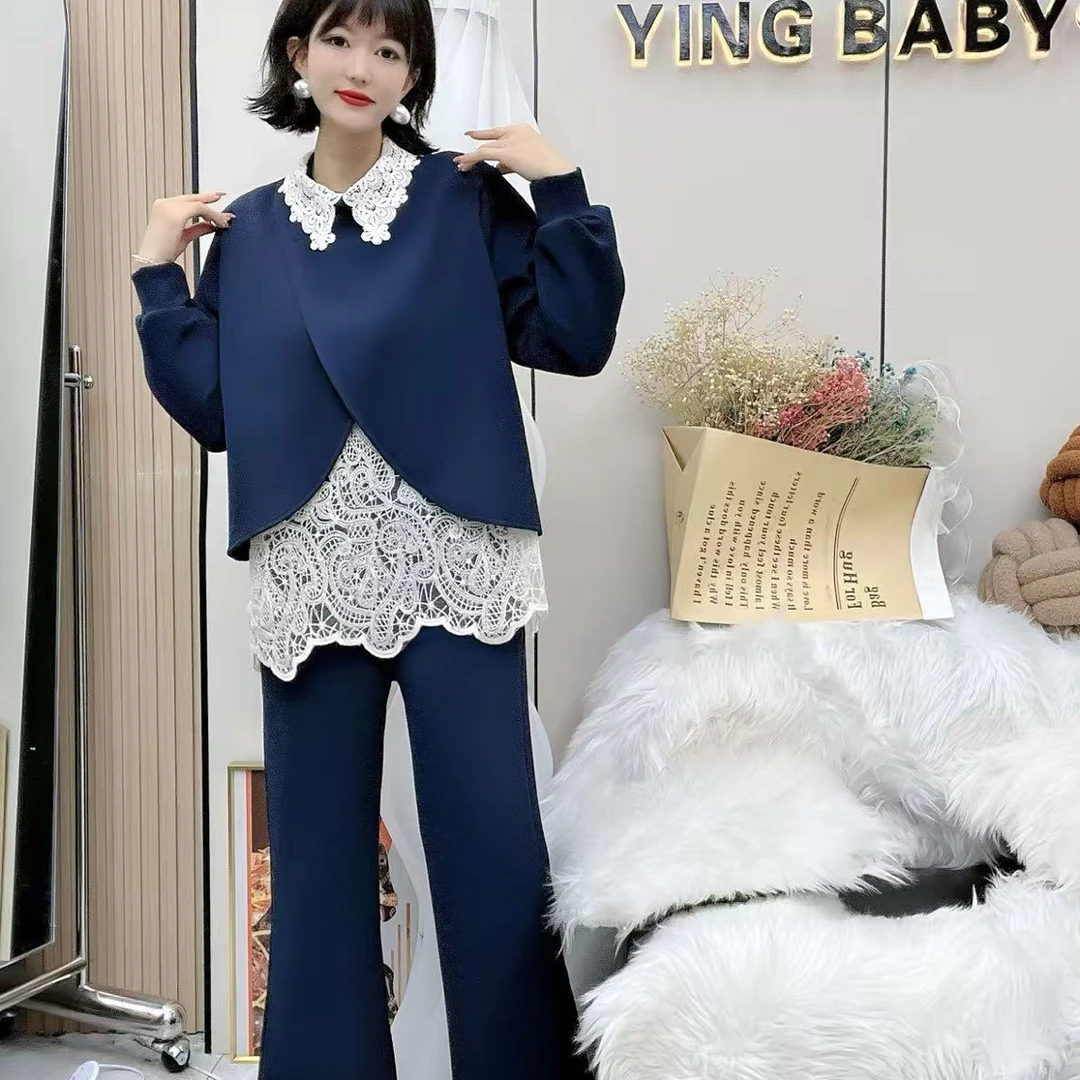 YY大码(九月绝版)时尚百搭遮肚高级气质两件套套装