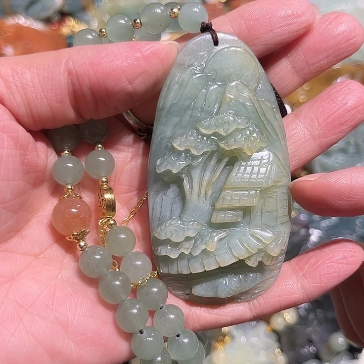 岫玉未镶嵌毛衣链