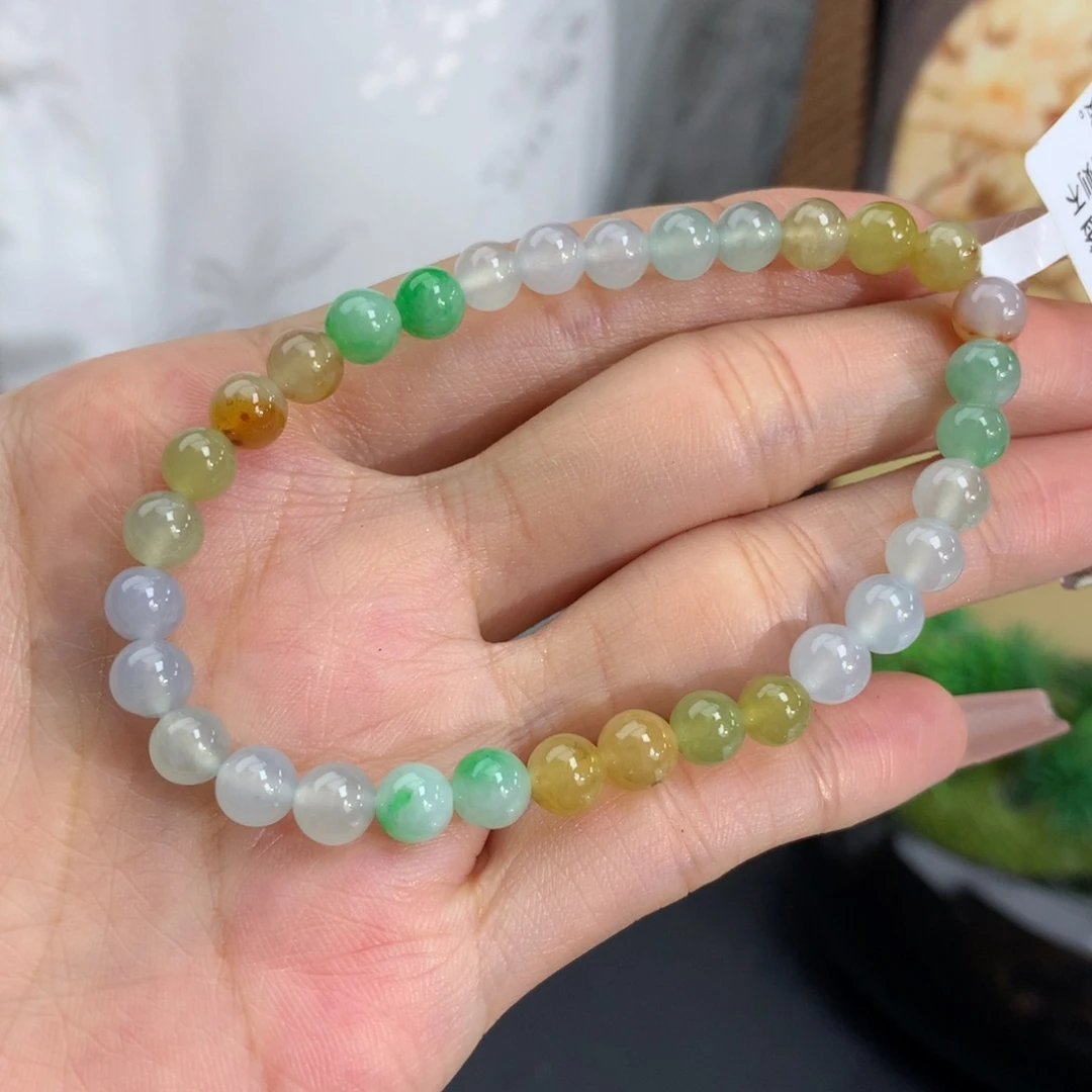 未镶嵌手串翡翠卡5.9冰胶多宝手串