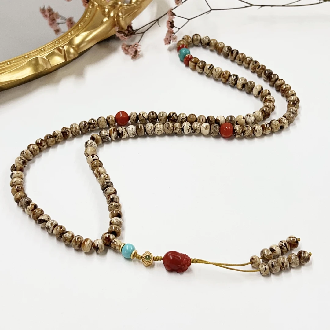 【央网专属】DB20860-抚顺珍藏级干白花DIY项链-多样性发一件-7mm