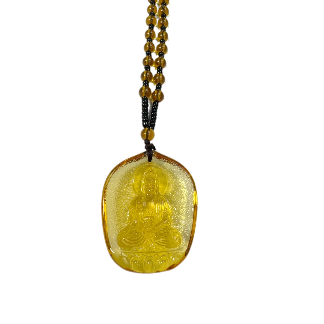 [心杨专属.]黄色 DIY 黄珠观音吊坠-MS-1A