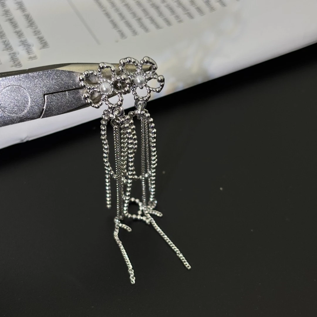 铜合金耳饰 A015原创设计款小花流苏