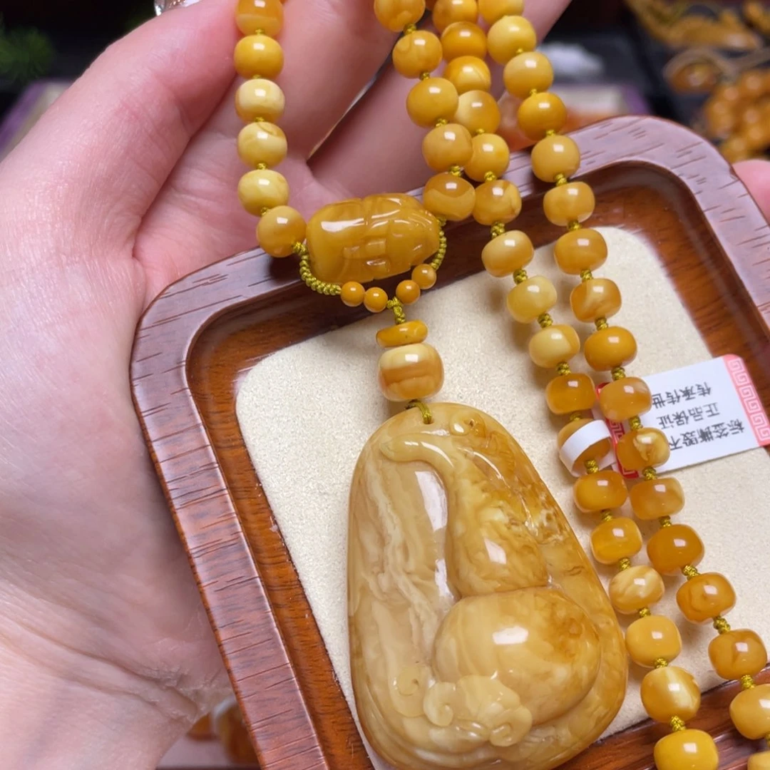 蜜蜡颈饰未镶嵌项链
