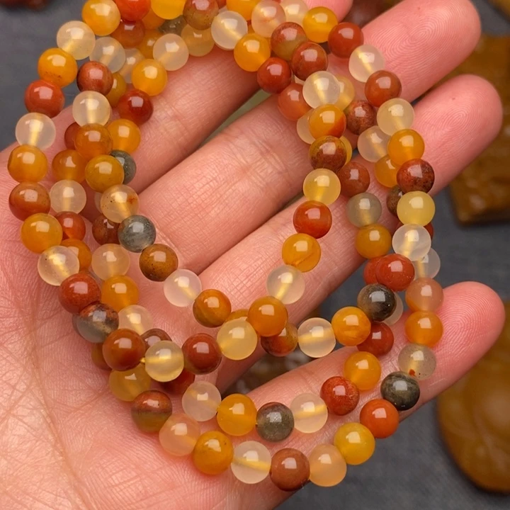 石英质玉（黄龙玉）合金颈饰