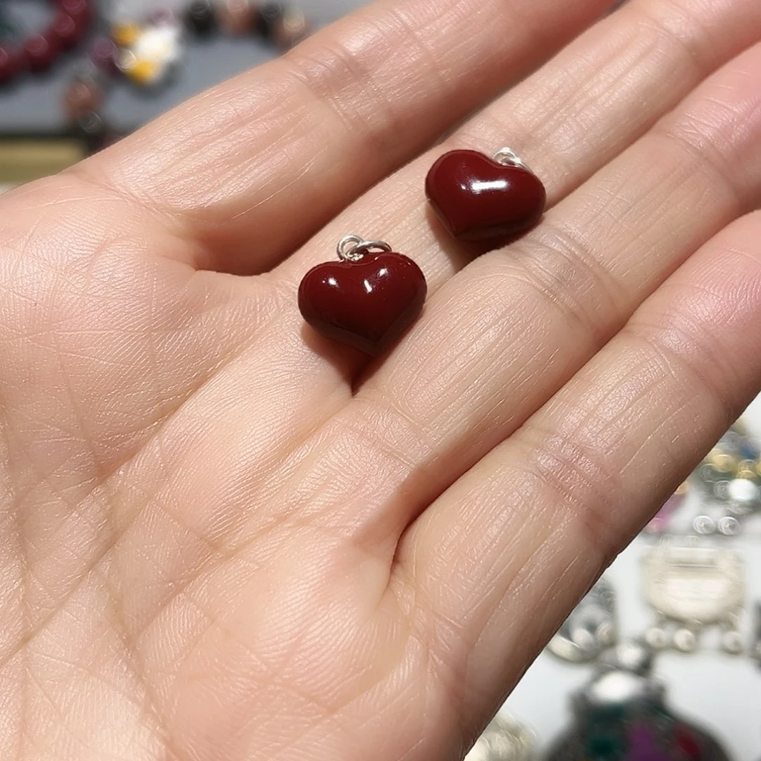 吊坠足银珐琅爱心