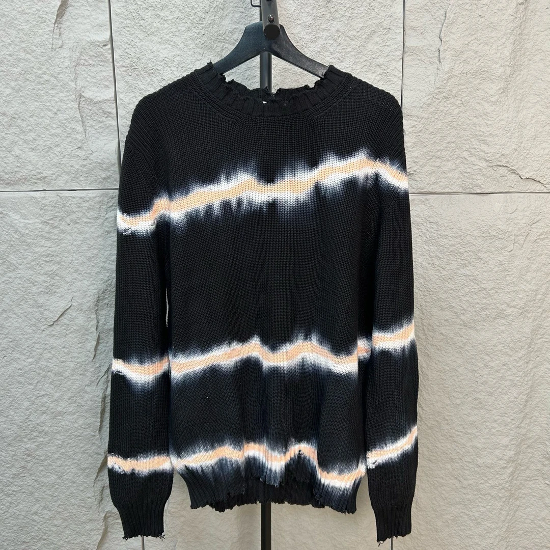 99新 MSGM 黑粉条纹毛衣针织衫 S码 ys001597