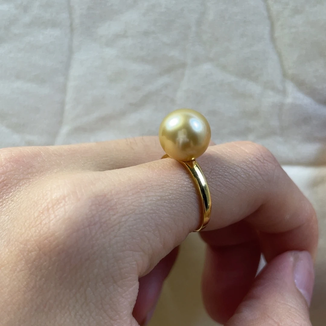 海水珍珠戒指18K金镶嵌