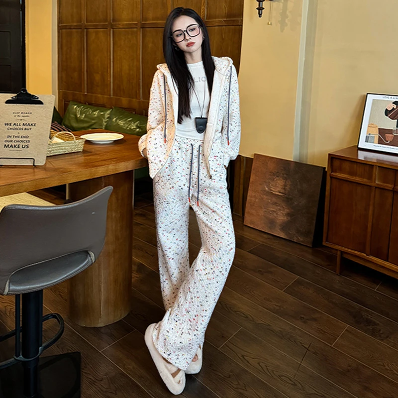 2025流行高级有质感时尚秋冬运动套装女网红洋气学院风显瘦套装