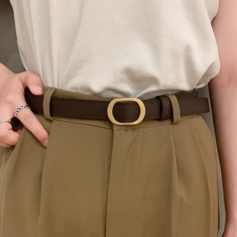 韩国东大门2025年新款韩版黑色腰带无孔女学生扣皮带软不用打孔潮