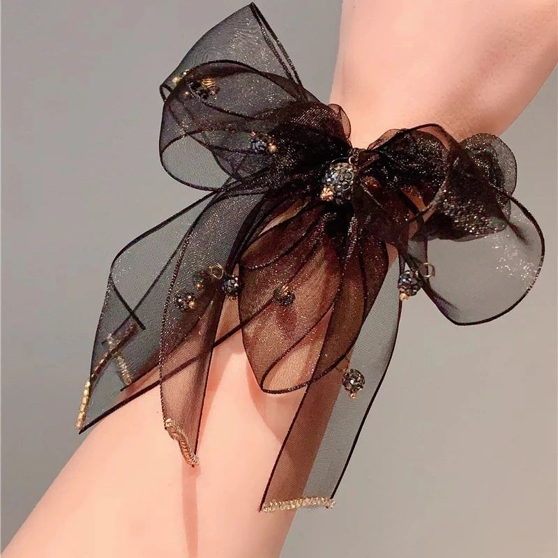 25年新款头饰发绳蝴蝶结发圈头花高级感女扎头发的头绳大肠发圈女