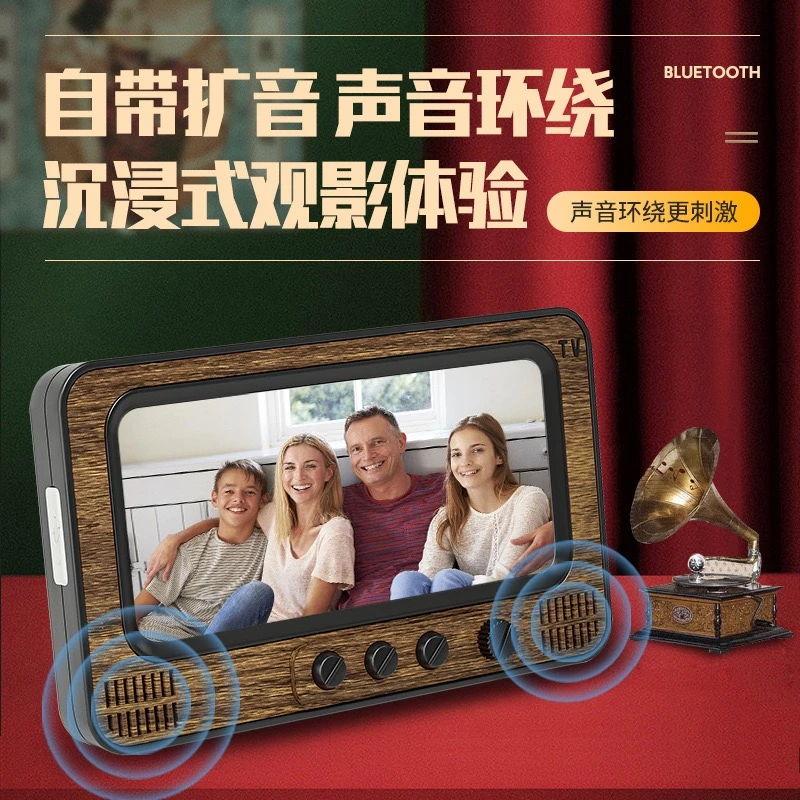 创意复古小电视手机支架休闲娱乐追剧懒人无线懒人手机架桌面摆件
