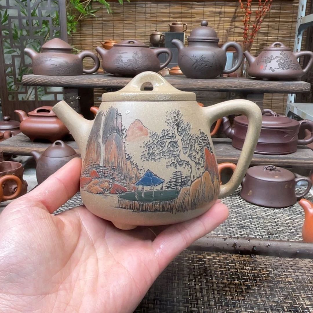 紫砂茶壶宜兴原矿紫泥手工制320