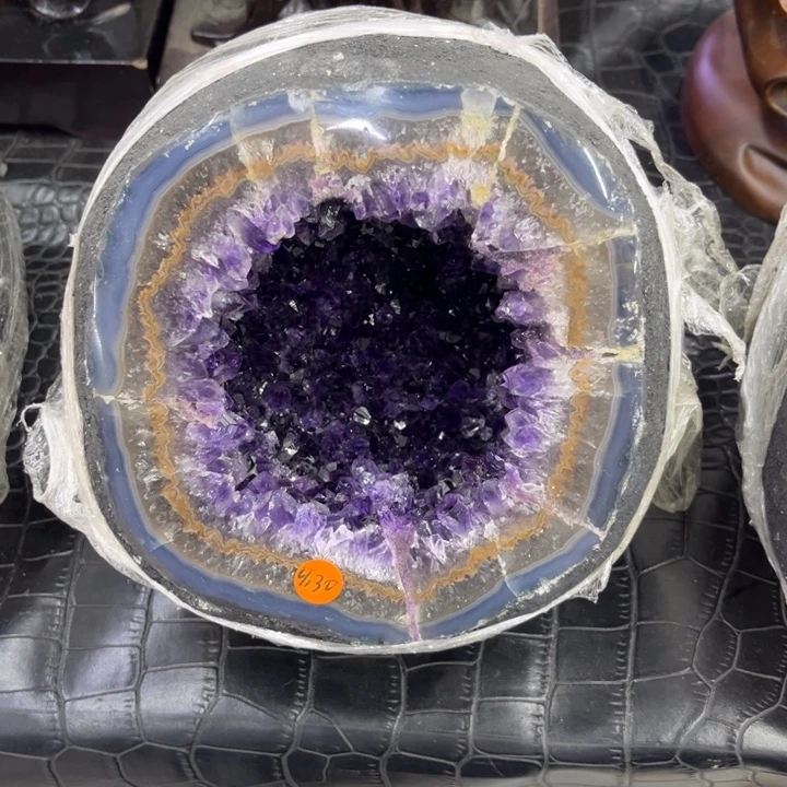 水晶珠宝半成品未镶嵌福利紫晶钱袋子