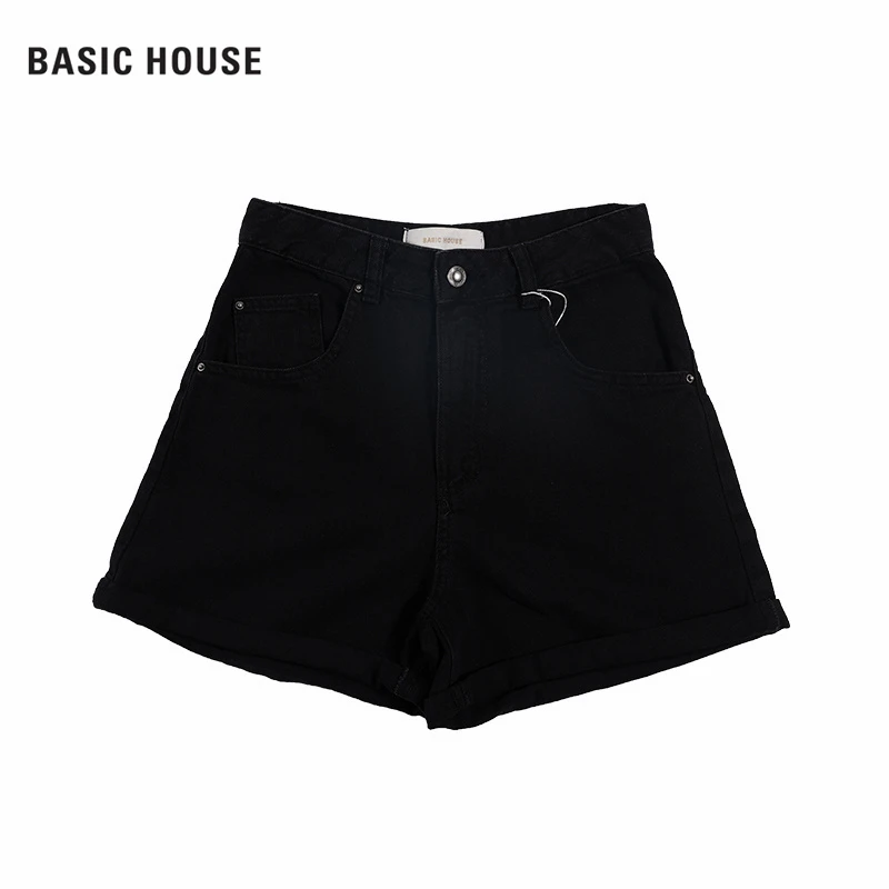 Basic House/百家好时尚牛仔短裤BJ2135-HWDP320BGR