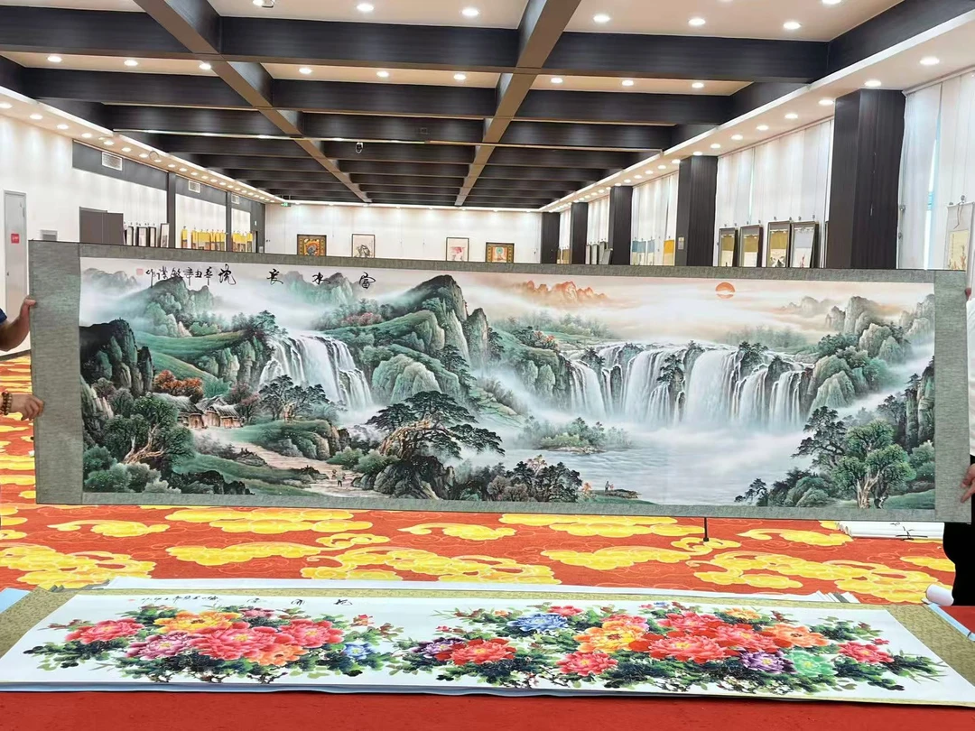 2国画装饰挂画卷轴高档锦绫已装裱丈二（3）
