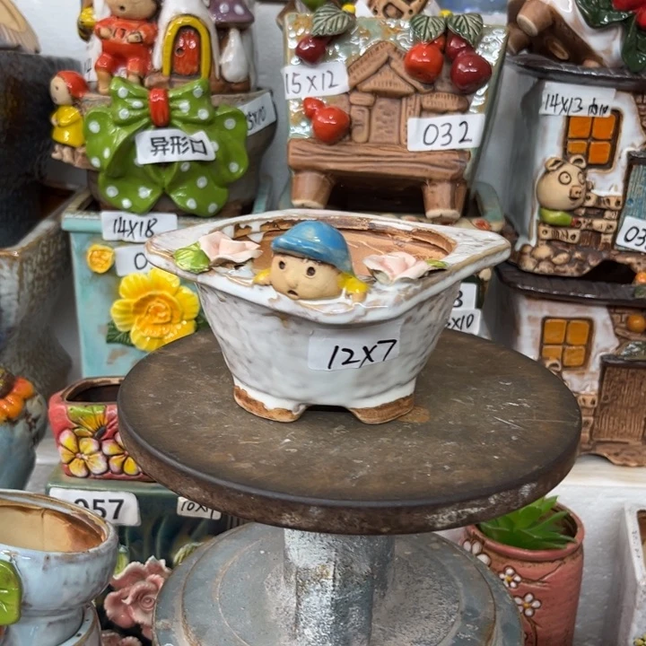 紫砂花盆粗陶材质多肉花盆