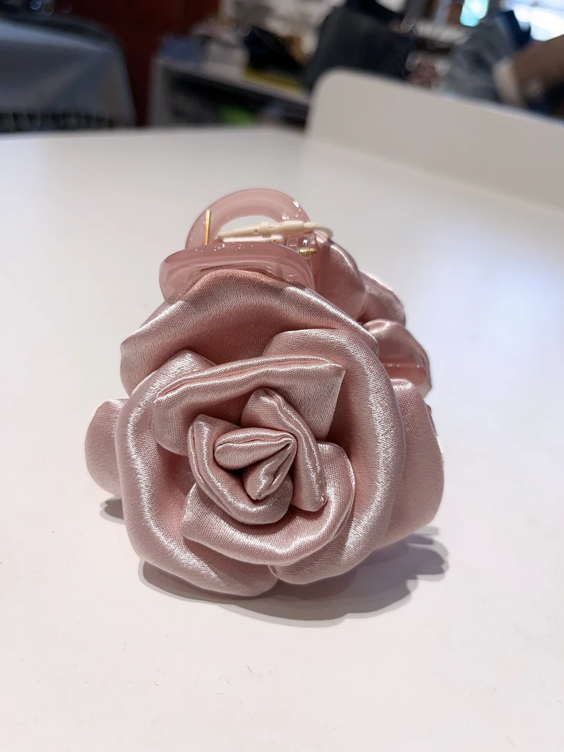 日韩抓夹女法式优雅手搓花苞山茶花发夹发饰少女风复古风明星同款