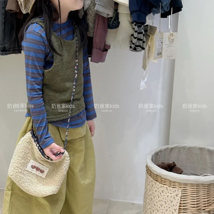 NaiBaJia绿色森系套装秋季韩版针织条纹上衣奶爸家精品童装