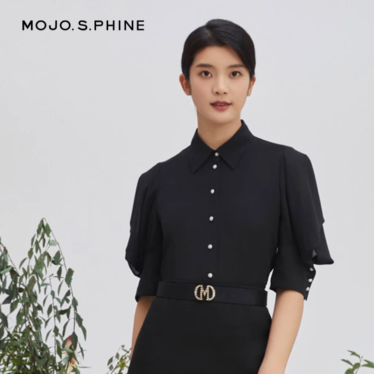 夏季衬衫黑色衬衣气质时尚-MJDB01WBL008B11