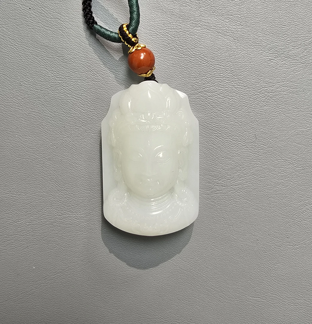 天然和田玉俄料玉观音佛头