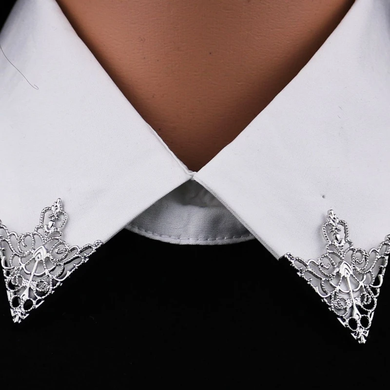 欧美复古花纹3角形领针配饰时尚男女镂空皇冠衣领胸针领角徽章