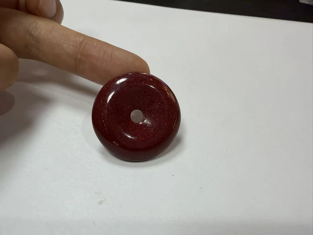 含辰砂工艺品天然辰砂紫金砂朱砂平安扣吊坠男女同款