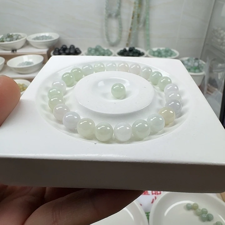 翡翠未镶嵌手链缅甸翡翠A货卡7.5mm