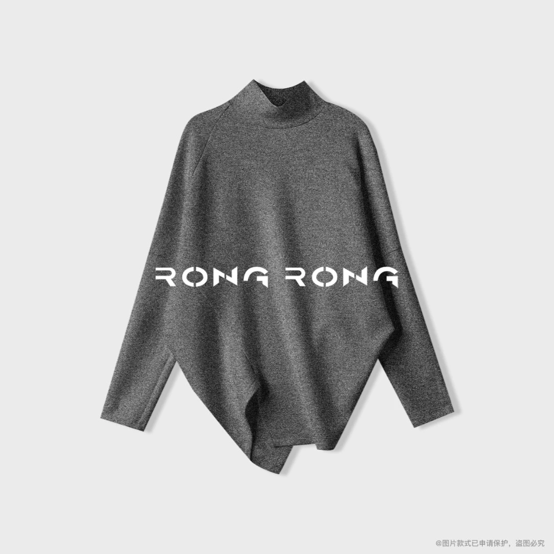 溶溶【暖冬暮歌】RONGRONG 兔毛混纺不规则宽松上衣绒衫2502K721