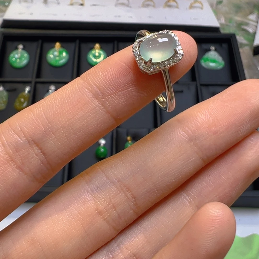 翡翠银S925镶嵌戒指