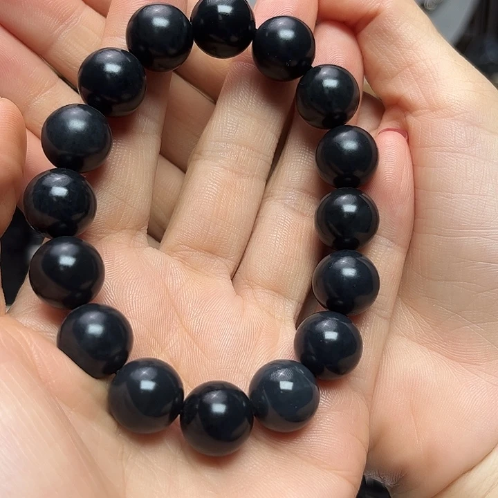 和田玉（墨玉）未镶嵌吊坠(赠链)卡14圆珠福利款