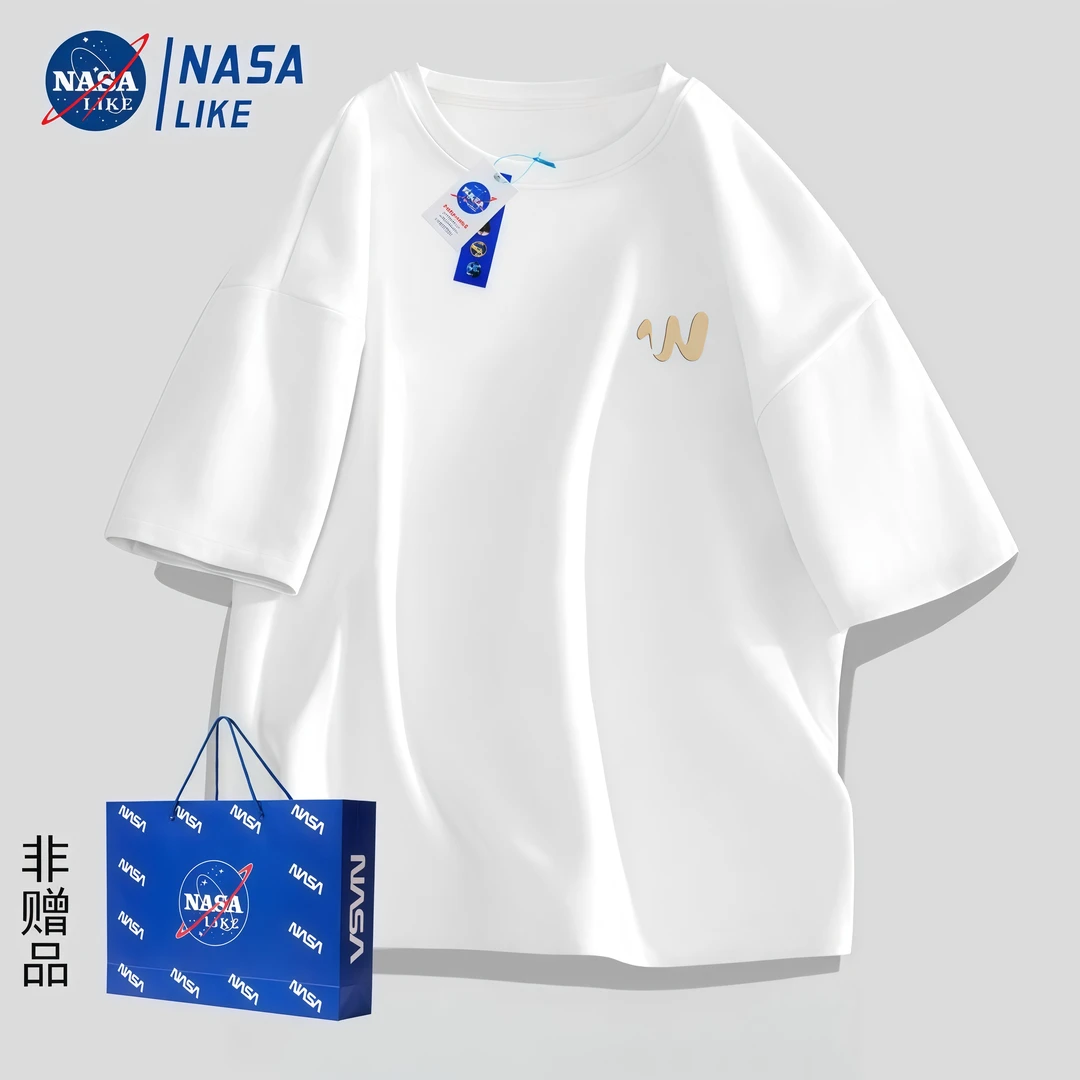 NASA LIKE印花款T恤短袖男女生同款时尚百搭爆款休闲圆领短袖NO1