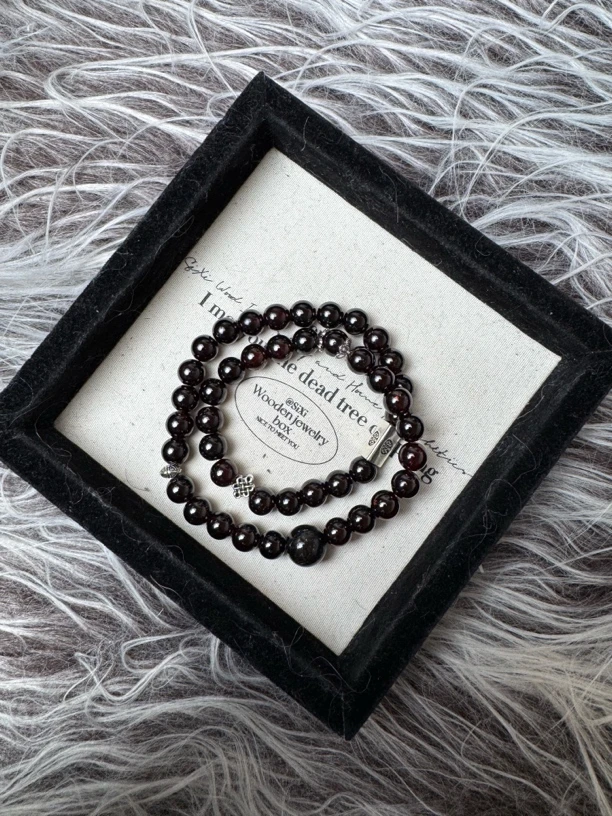 2.1 紫乌双圈2 天然水晶设计手串