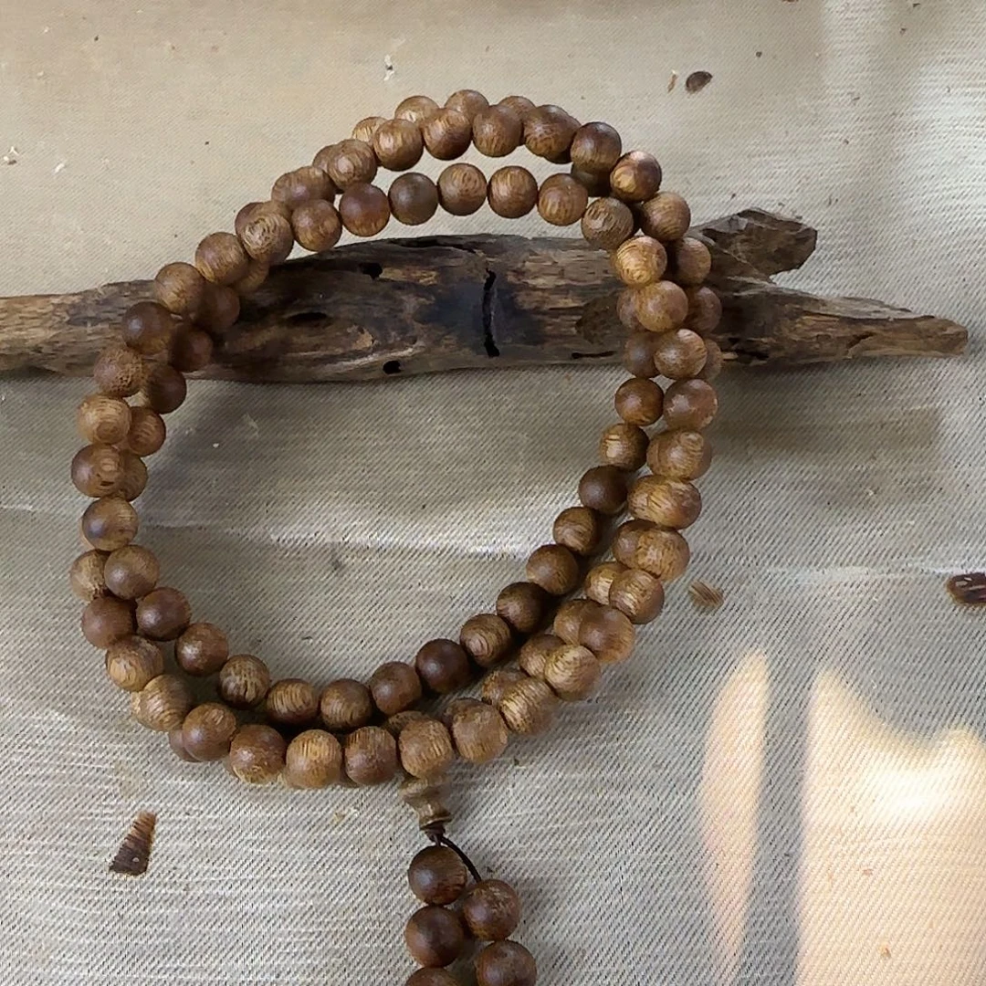 沉香沉香碎屑勾丝➕白棋母树08圆珠多圈收藏级28克