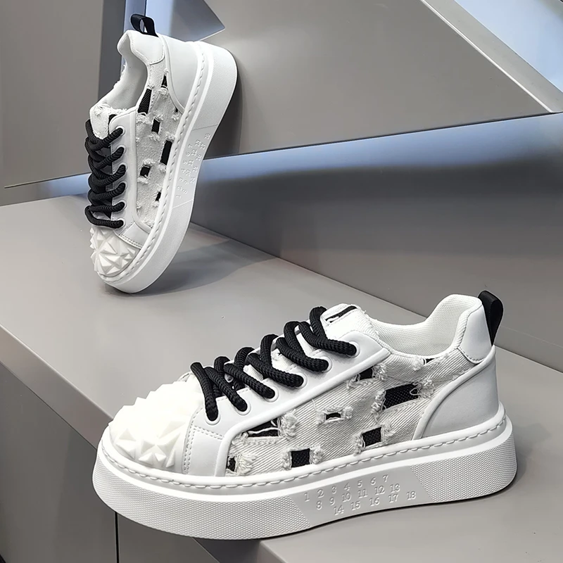 Louis Fordea/路易弗狄男士小白鞋秋季透气休闲鞋子潮流百搭板鞋