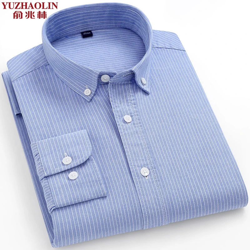 俞兆林爆款经典轻奢商务棉质蓝衬衫秋装长袖亲肤25新款休闲男衬衣