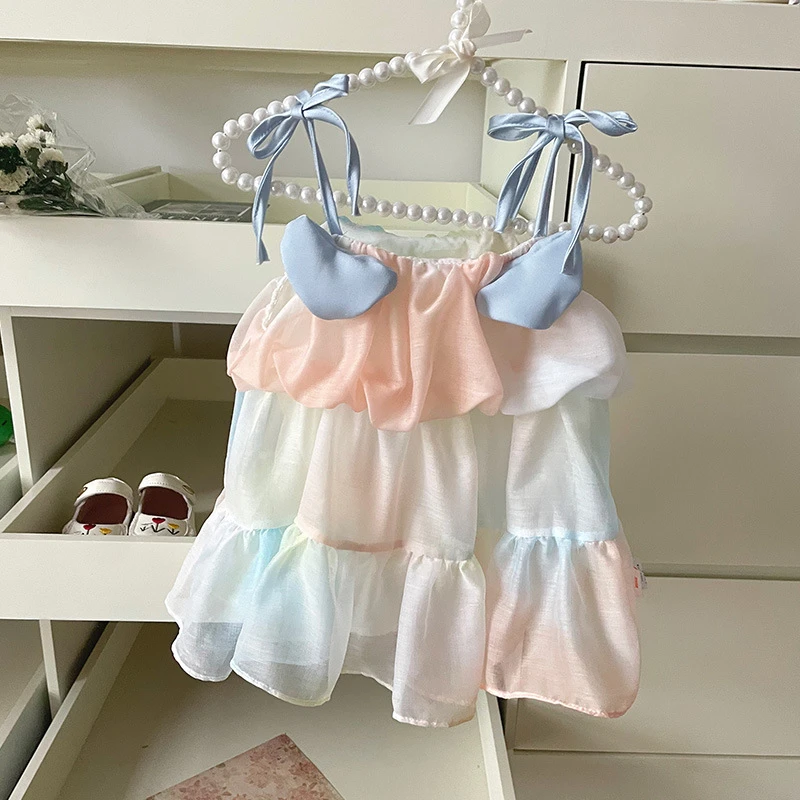 【现货】XQ259158夏季新款儿童裙子女童连衣裙女宝吊带裙