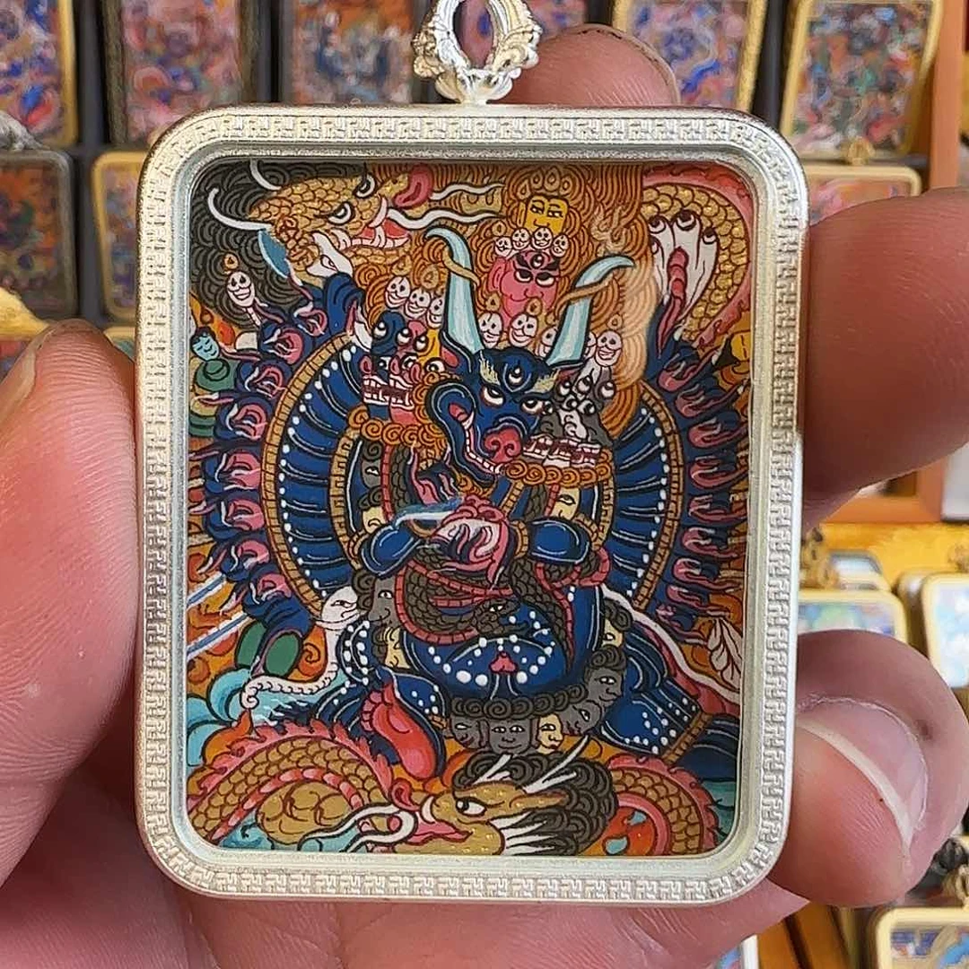 吊坠大威德唐卡热贡唐卡清货！