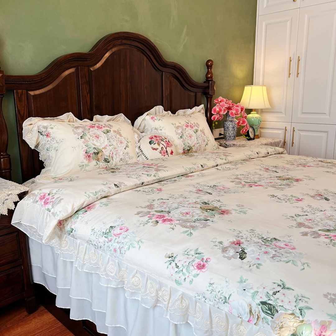 玉兰姐姐【浪漫美琳】法式优雅复古全棉加厚工艺款高端四件套床裙款