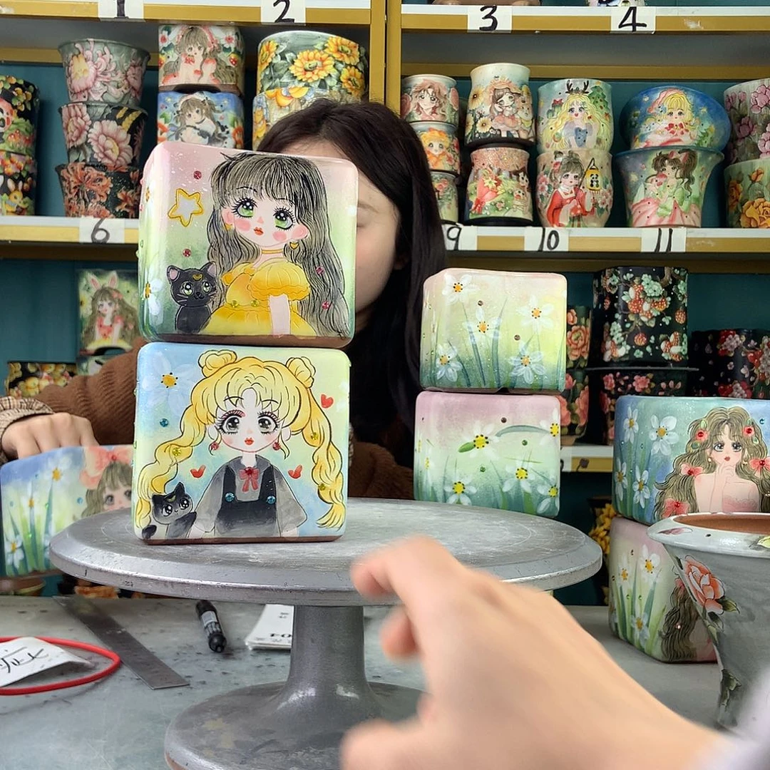 珊***珊陶景德镇手工花盆804